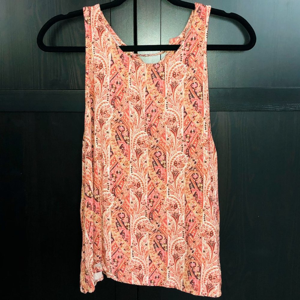 Printed Lace-up Tank